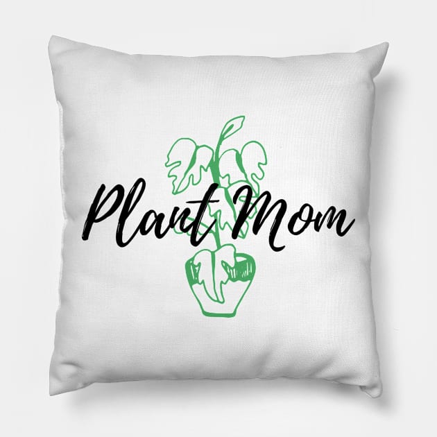 Plant Mom Green Pot Pillow by Annalaven