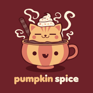 Pumpkin Spice Kawaii Kitty T-Shirt