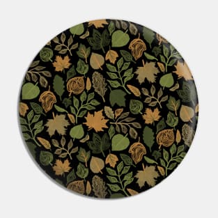 Black Fall Leaves Pin