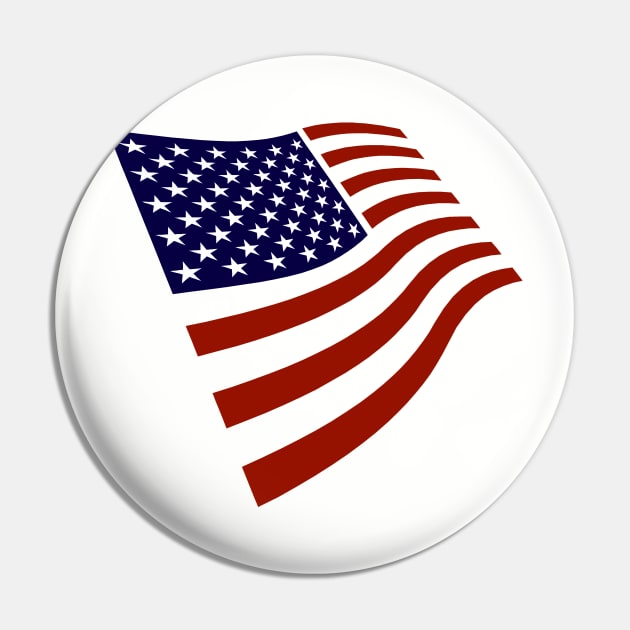 USA Stylized Graphic American Flag July 4th Patriotic Pin by FlashMac