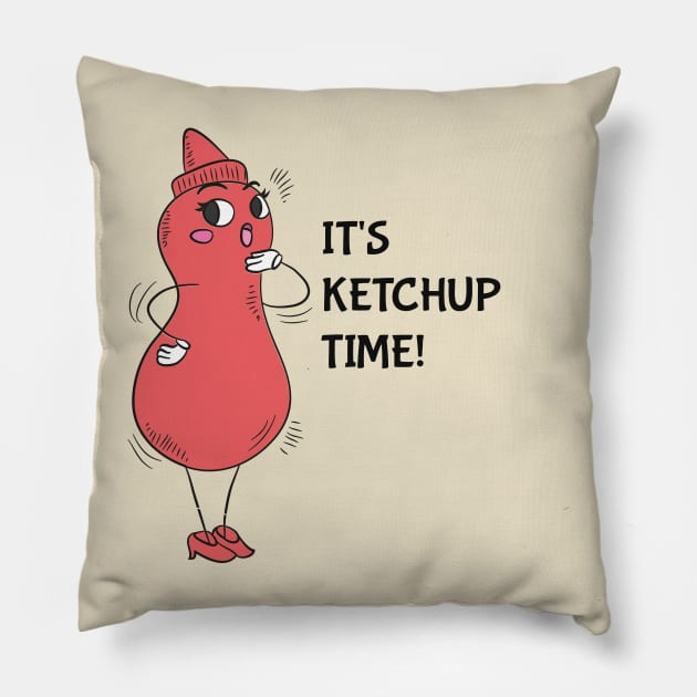 cute ketchup Pillow by UniqueDesignsCo