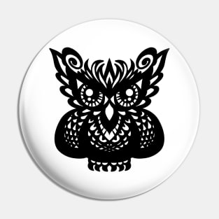 Owl, ornament, drawing, print, original picture, black and white, Gothic Pin