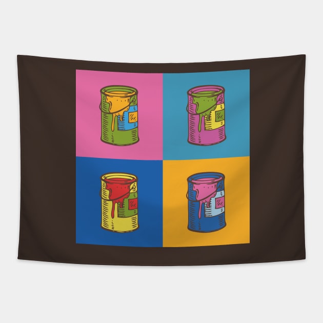 Pop Art Tin Cans Tapestry by deepfuze