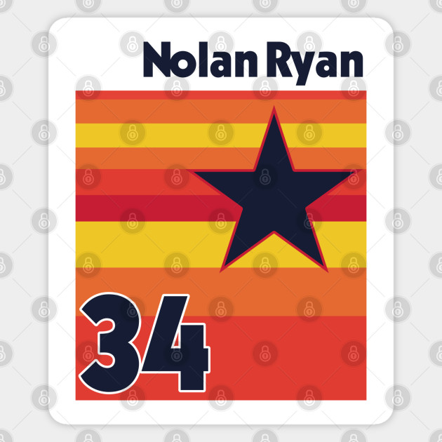 Retro Nolan Ryan Uniform Tribute - Baseball Lover - Sticker