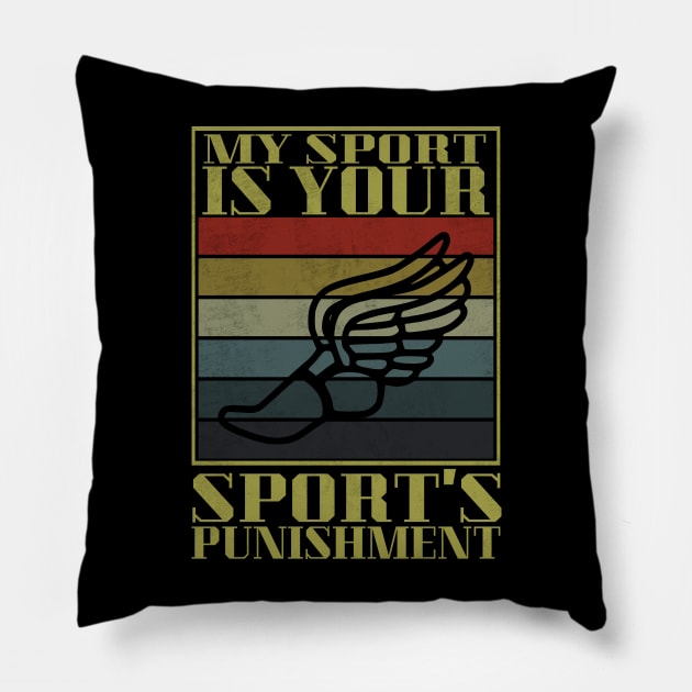 track and field Pillow by dishcubung