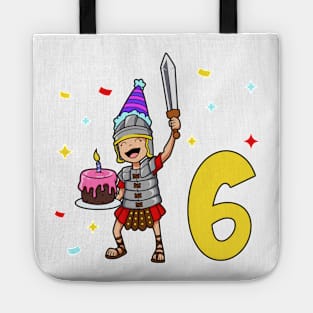 I am 6 with Centurion - kids birthday 6 years old Tote