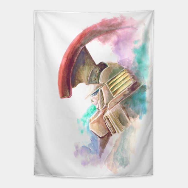 Tallgeese Watercolor Bust Tapestry by vegeta8259