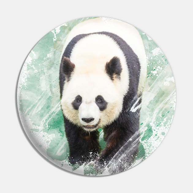 Panda Bear Bamboo Wildlife Animal Nature Forest Watercolor Pin by Cubebox