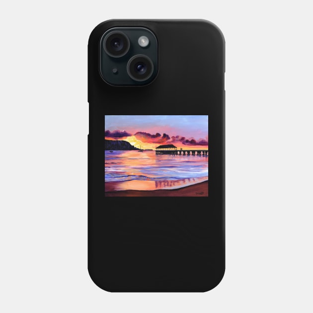Hanalei Pier Sunset Phone Case by KauaiArtist