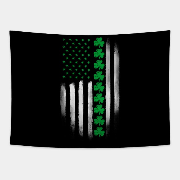 Irish American Flag - St. Patrick's Day Tapestry by jodesigners