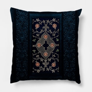 Classic Midnight Blue Leather Look Pillow