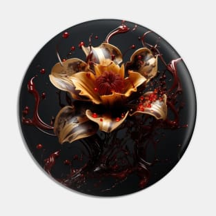 Fluid Blossom Art 3D Digital Art Pin