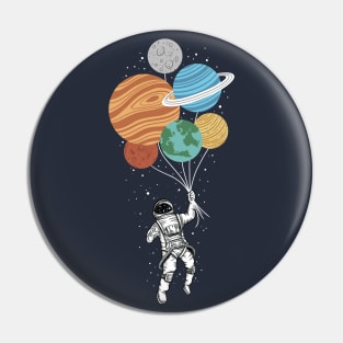 Astronaut holding Plant Balloons Pin