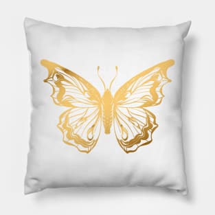 Gold Butterfly Pillow