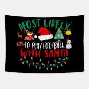 Play Football With Santa Funny Christmas Gifts Tapestry