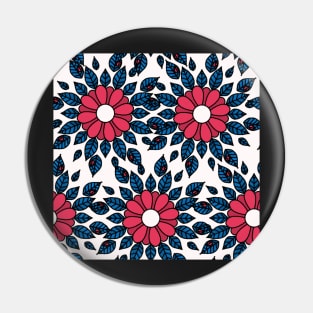 Red, White, and Blue Daisy Mandala Print Pin