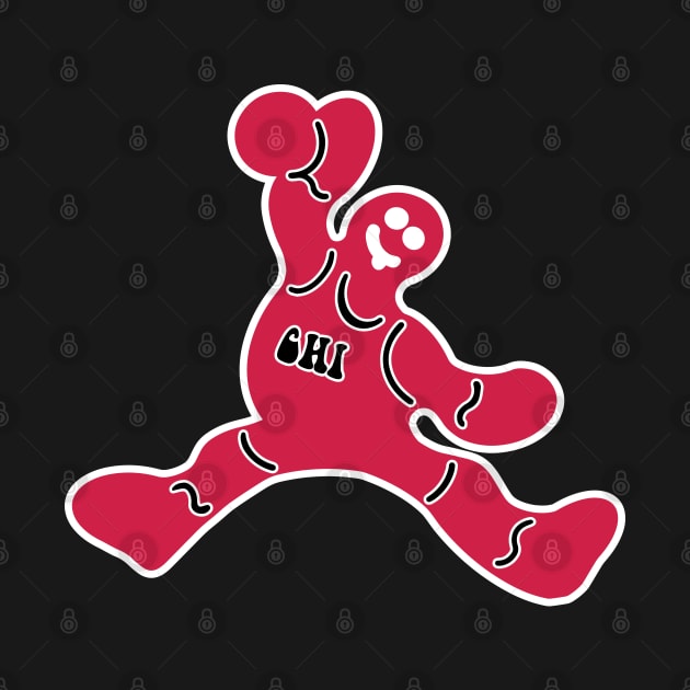 Jumping Chicago Bulls Gingerbread Man by Rad Love