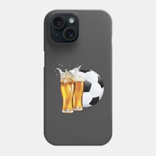 Two pints of beer and soccer ball Phone Case