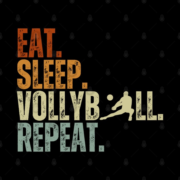 Eat Sleep Volleyball Repeat Funny Volleyball Players Boys by Just Me Store