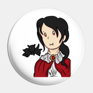 Cute vampire halloween illustration Pin