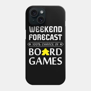 Yellow Meeple Weekend Forecast 100% Chance Of Board Games Phone Case