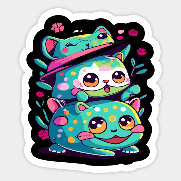 Kawaii adorable fairy core frog sticker pack | Sticker