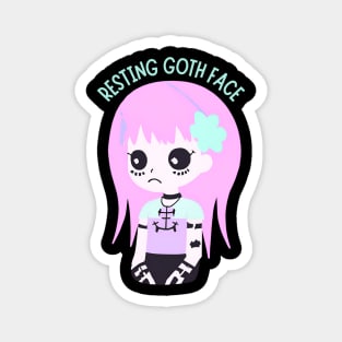 Pastel Goth Kawaii Aesthetic - Resting Goth Face Magnet