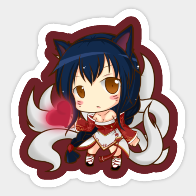 League Of Legends Ahri Chibi League Of Legends Sticker Teepublic Done with these little monsters!! league of legends ahri chibi
