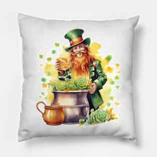 Watercolor Leprechaun Pillow