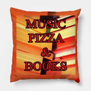 Music Pizza and Books Pillow