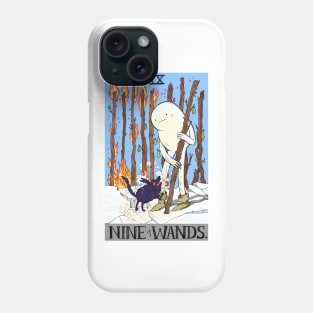 Snow Golem and Fire Wolf Pup 9 of Wands tarot Phone Case