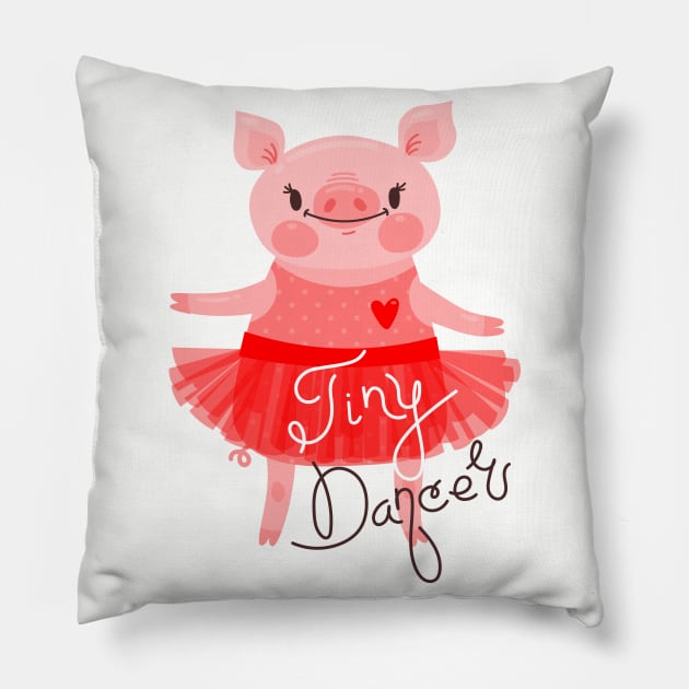 Pig Ballet Dancer Pillow by Mako Design 