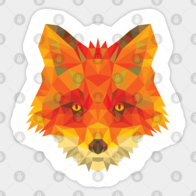 Geometric Fox Face Tee Graphic Fox Gift Graphic Fox Adesivo Teepublic It