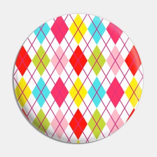 Argyle Lime Pink Red Gold Plum Teal Yellow Punk Rock Retro Pin