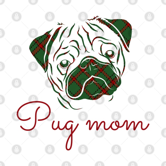 Pug Mom with Green Plaid by Mplanet