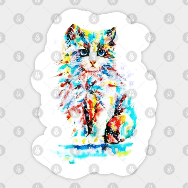 Cat Graphic Abstract Paint Splatter Cat Graphic Designs