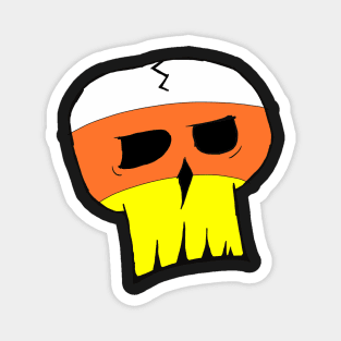 Candy Corn Color Skull Magnet