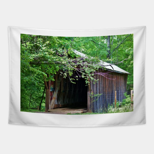 Bunker Hill Covered Bridge Tapestry by Cynthia48