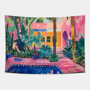 Pink Pool Garden Mediterranean Matisse Tapestry