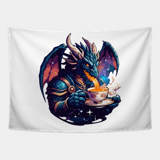 Dragon Teatime | Dragon Brewing Tea Tapestry by VISUALUV