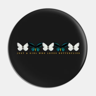 A Girl Who Loves Butterflies | Nature Lover | Scintillating Glitter Pin