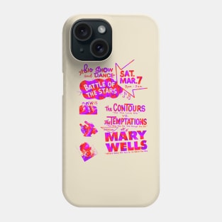 The Temptations , Contours , Mary Wells concert graphic Phone Case