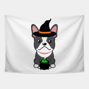 Cute french bulldog is a witch Tapestry