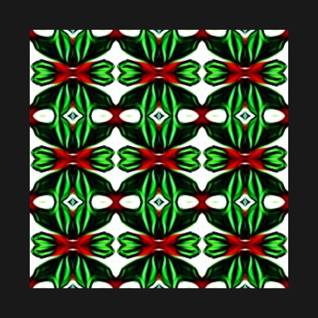 Red and Green Christmas Pattern Number 8 by BubbleMench