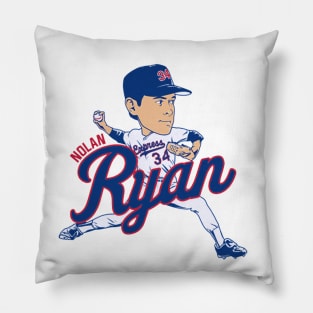 Nolan Ryan Texas Caricature Pillow