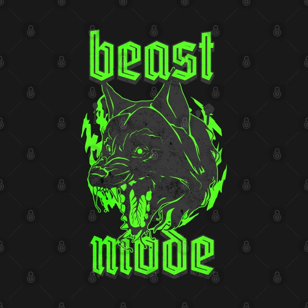 Beast Mode Gym Motivation Neon by RuthlessMasculinity