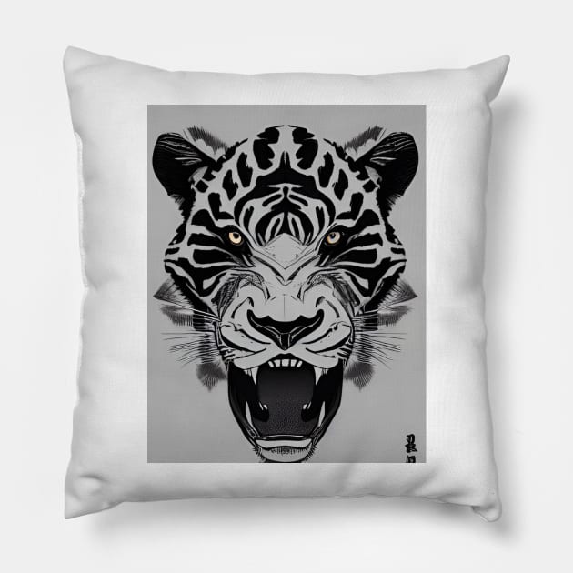 Zebra Tiger Design Pillow by PrintDrapes