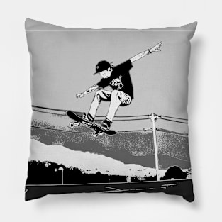 Skateboarder Getting Air Pillow