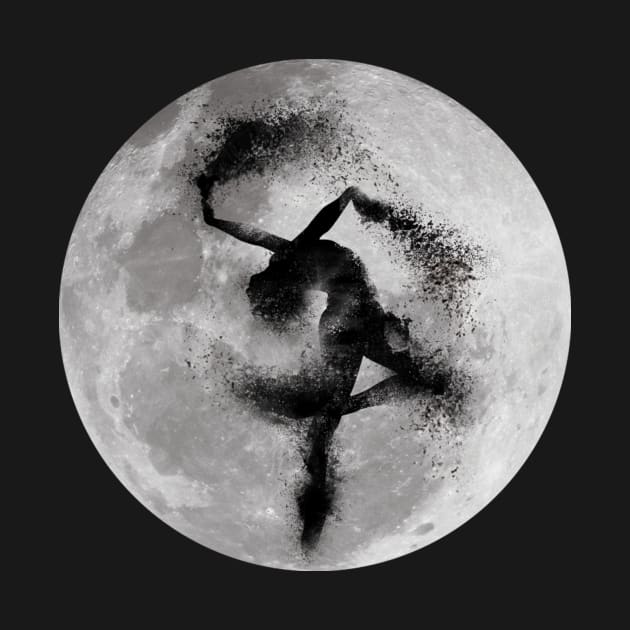 Ballerina silhouette and full moon - sand explosion - dance lover / ballet lover - gift idea by Vane22april