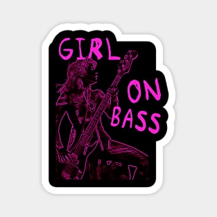 Girl On Bass Magnet